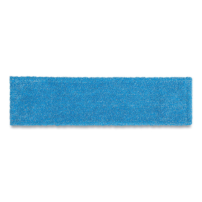 Adaptable Flat Mop Pads, Microfiber, 19.5 x 5.5, Blue