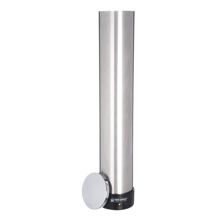 Large Water Cup Dispenser with Removable Cap, For 12 oz to 24 oz Cups, Stainless Steel