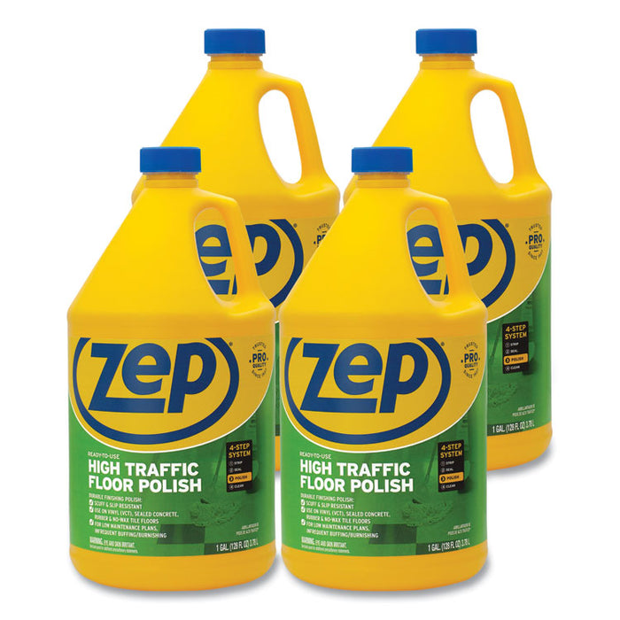 High Traffic Floor Polish, 1 gal Bottle, 4/Carton