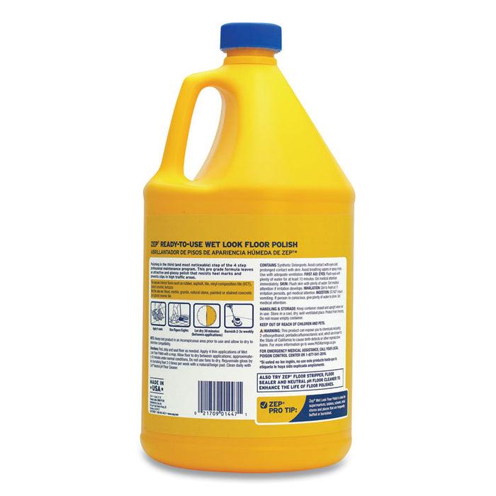 Wet Look Floor Polish, 1 gal Bottle, 4/Carton