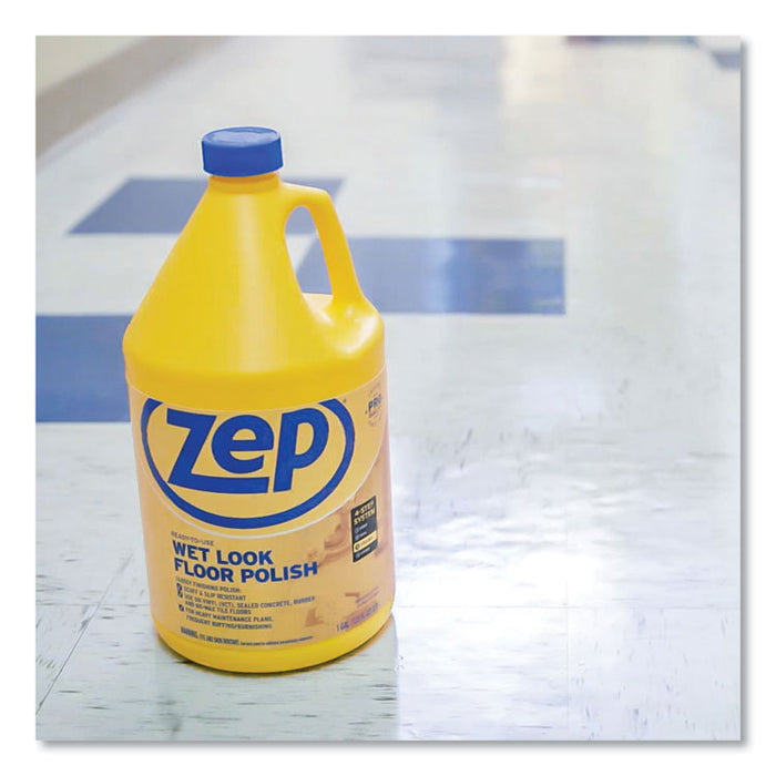 Wet Look Floor Polish, 1 gal Bottle, 4/Carton