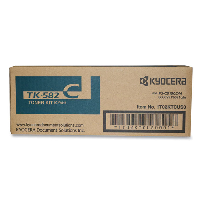 TK582C High-Yield Toner, 2,800 Page-Yield, Cyan