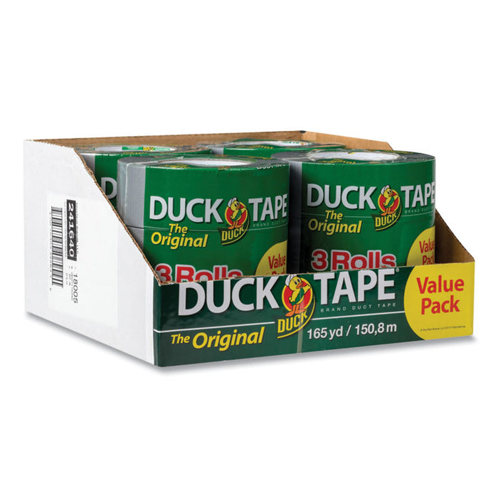 Utility Duct Tape, 3" Core, 1.88" x 55 yds, Silver, 3/Pack