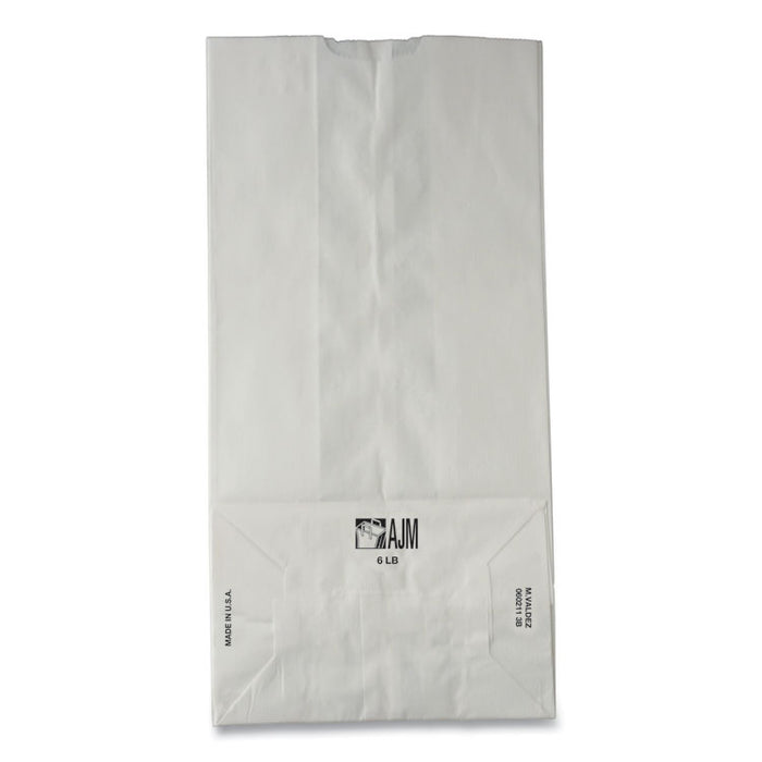 Grocery Paper Bags, 6# Size, 35# Basis Weight, 5.88" x 3.63" x 11", White, 500/Bundle