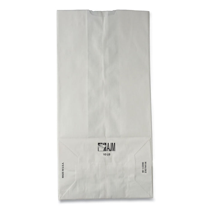 Grocery Paper Bags, 10# Size, 35# Basis Weight, 7" x 4.38" x 13.75", White, 500/Bundle