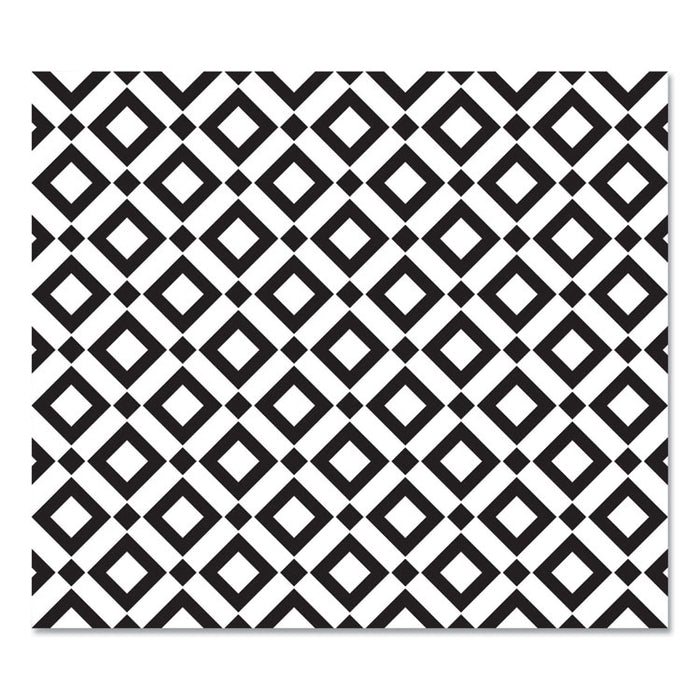 FashionMat Chair Mat for Flat Pile Carpeted and Hard Floors, Rectangular, Straight Edges, 35" x 40", White/Black