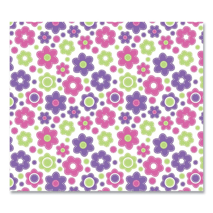 FashionMat Chair Mat for Flat Pile Carpeted and Hard Floors, Rectangular, Straight Edges, 35" x 40", Pink/Green/Purple