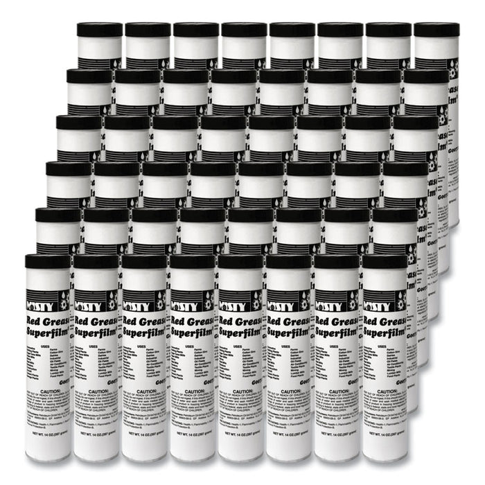NLGI #2 Red Grease, 14 oz Tube, 48/Carton