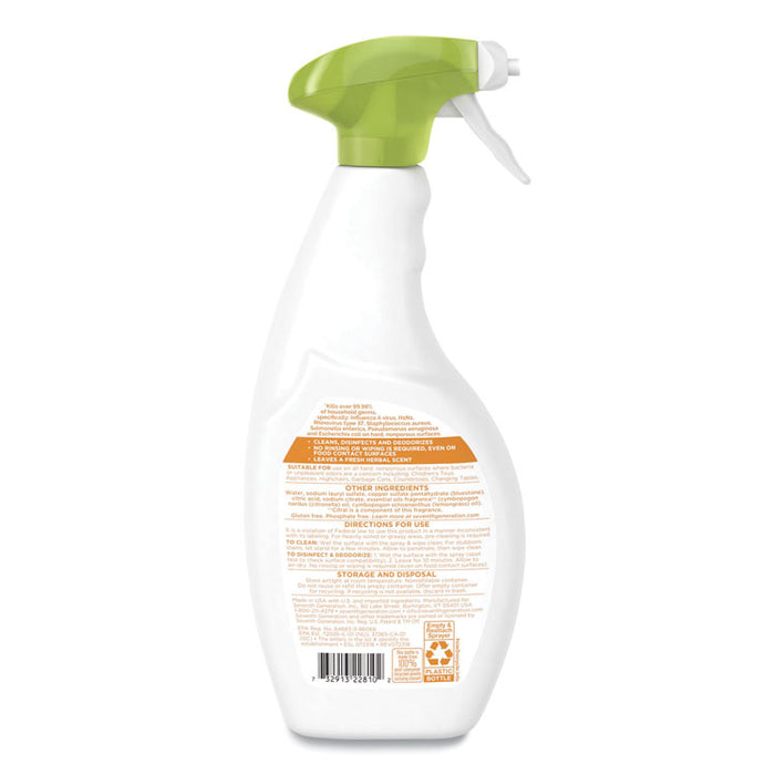 Botanical Disinfecting Multi-Surface Cleaner, Lemongrass Citrus Scent, 26 oz Spray Bottle, 8/Carton