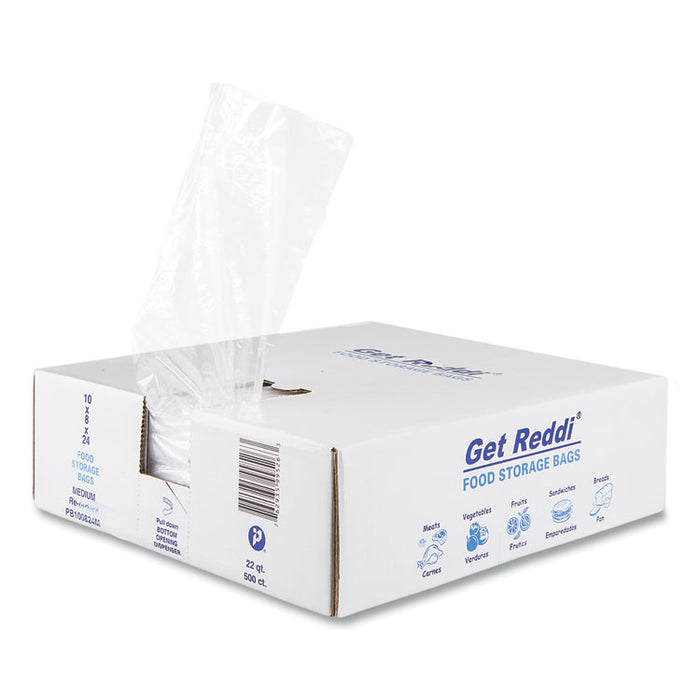 Food Bags, 5.5 gal, 10 x 8 x 24, Clear, 500/Carton