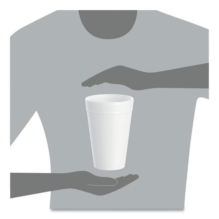 Foam Drink Cups, 32 oz., White, 25/Bag, 20 Bags/Carton