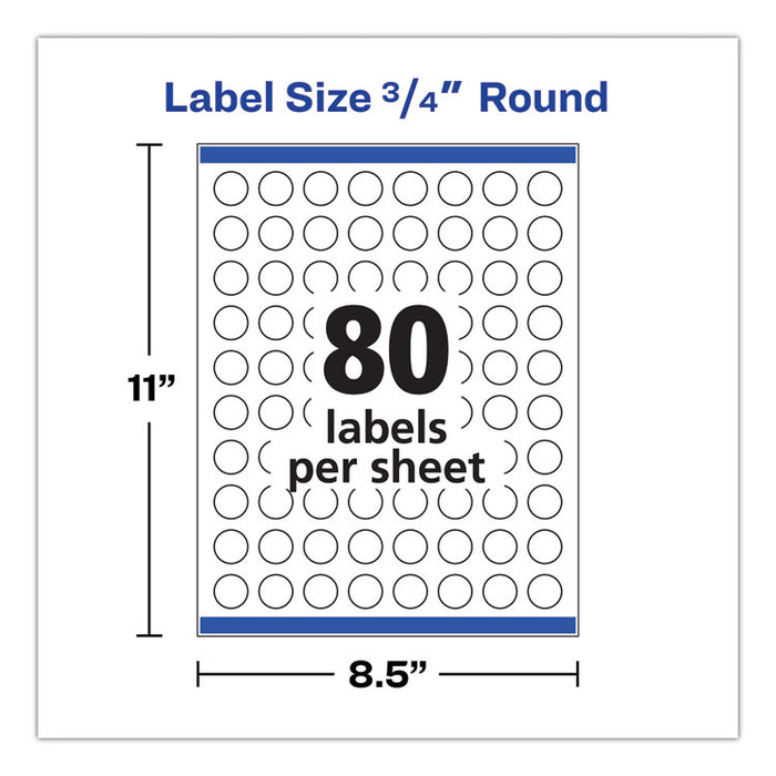 Printable Self-Adhesive Permanent ID Labels w/Sure Feed, 0.75" dia, Clear, 400/PK
