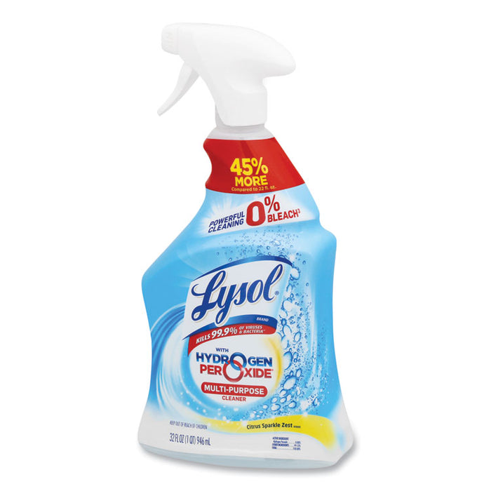 Multi-Purpose Hydrogen Peroxide Cleaner, Citrus Sparkle Zest Scent, 32 oz Trigger Spray Bottle, 9/Carton