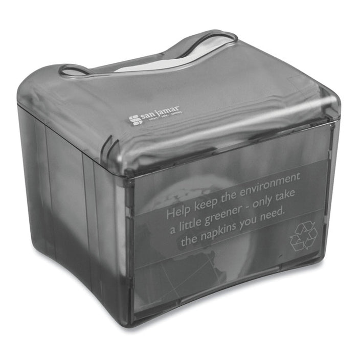 Venue Napkin Dispenser with Advertising Inset, 6.5 x 6.13 x 6.9, Black