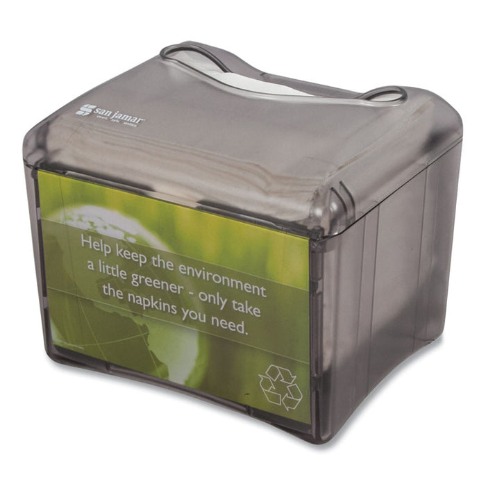 Venue Napkin Dispenser with Advertising Inset, 6.5 x 6.13 x 6.9, Black