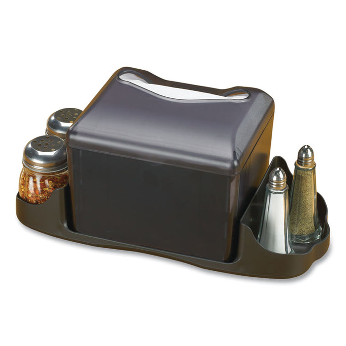 Venue Napkin Dispenser with Advertising Inset, 6.5 x 6.13 x 6.9, Black