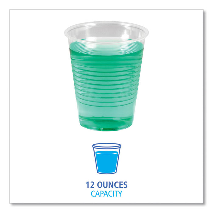 Translucent Plastic Cold Cups, 12 oz, 50/Sleeve, 20 Sleeves/Carton