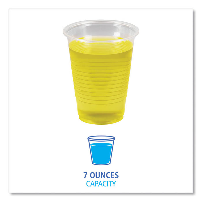 Translucent Plastic Cold Cups, 7 oz, 100/Sleeve, 25 Sleeves/Carton