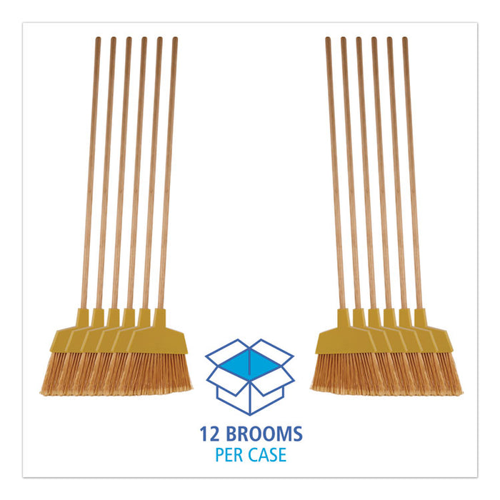 Angler Broom, 53" Length, Yellow, 12/Carton