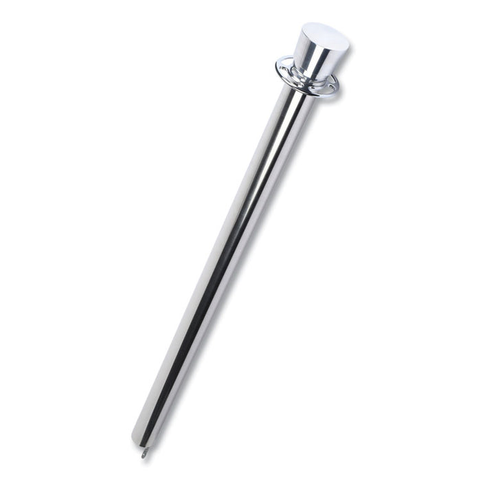Crowd Control Posts, Polished Chrome, 41" High, Silver, 2/Box