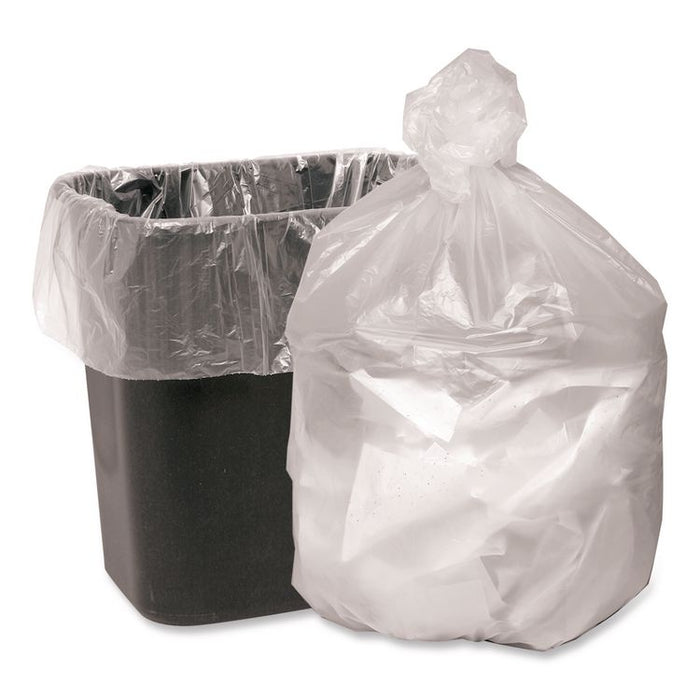 Can Liners, 10 gal, 7.87 mic, 24" x 24", Natural, 25 Bags/Roll, 20 Rolls/Carton