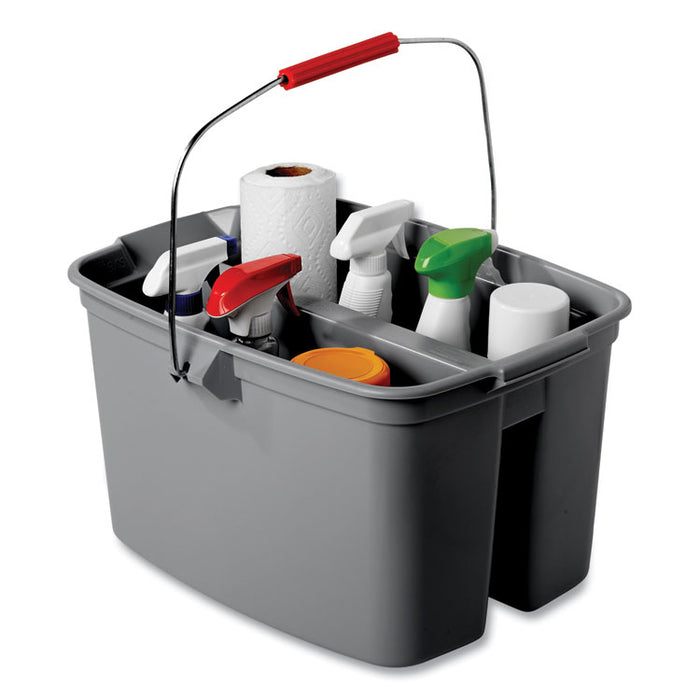 Double Utility Pail, 19 qt, Plastic, Gray