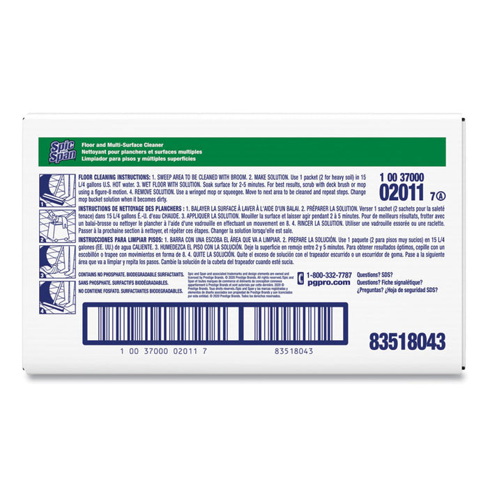 Liquid Floor Cleaner, Fresh Scent, 3 oz Packet, 45/Carton