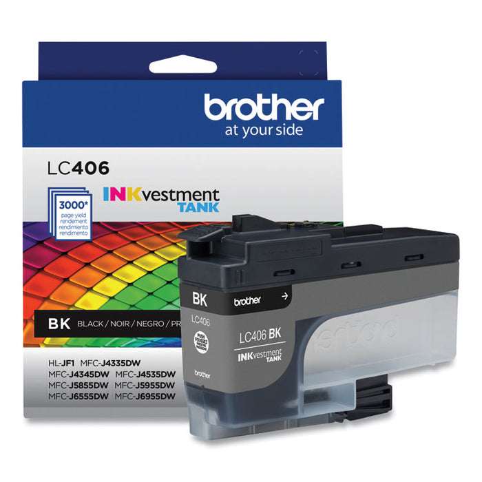 LC406BKS INKvestment Ink, 3,000 Page-Yield, Black