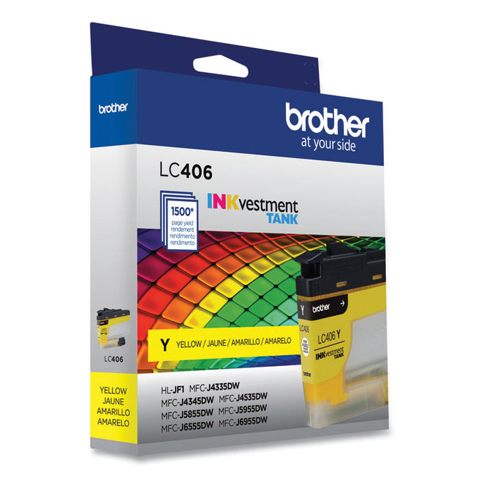 LC406YS INKvestment Ink, 1,500 Page-Yield, Yellow