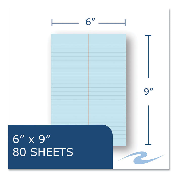 EnviroShades Steno Notepad, White Cover, Gregg Rule, (80) Blue 6 x 9 Sheets, 4/Pack