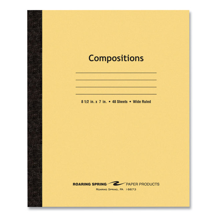 Plain Cover Composition Book, Wide/Legal Rule, Manila Cover, (48) 8.5 x 7 Sheets