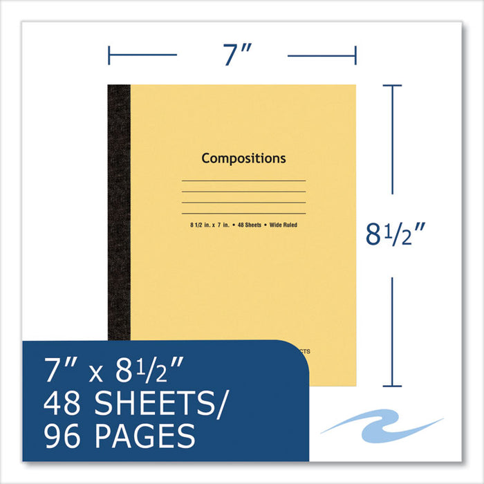Plain Cover Composition Book, Wide/Legal Rule, Manila Cover, (48) 8.5 x 7 Sheets