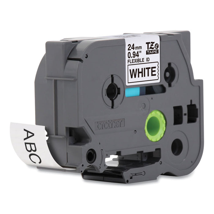 TZe Flexible Tape Cartridge for P-Touch Labelers, 0.94" x 26.2 ft, Black on White