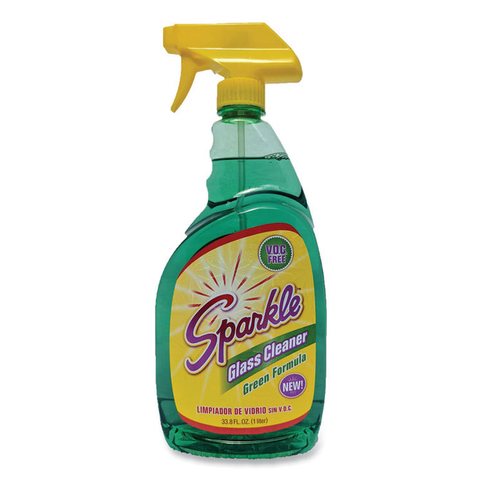 Green Formula Glass Cleaner, 33.8 oz Bottle, 12/Carton