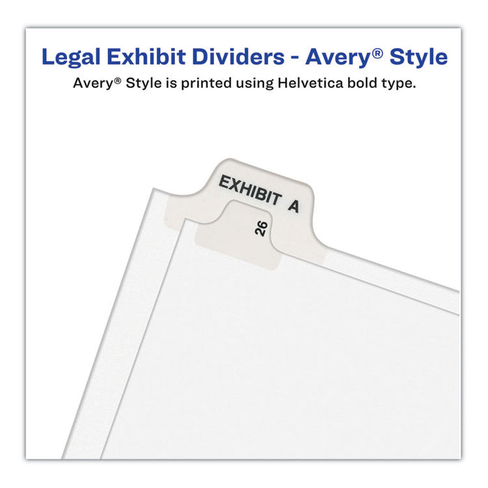 Preprinted Legal Exhibit Side Tab Index Dividers, Avery Style, 10-Tab, 59, 11 x 8.5, White, 25/Pack, (1059)