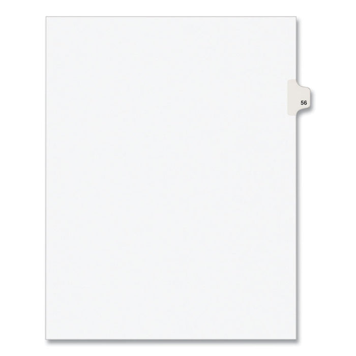 Preprinted Legal Exhibit Side Tab Index Dividers, Avery Style, 10-Tab, 56, 11 x 8.5, White, 25/Pack, (1056)