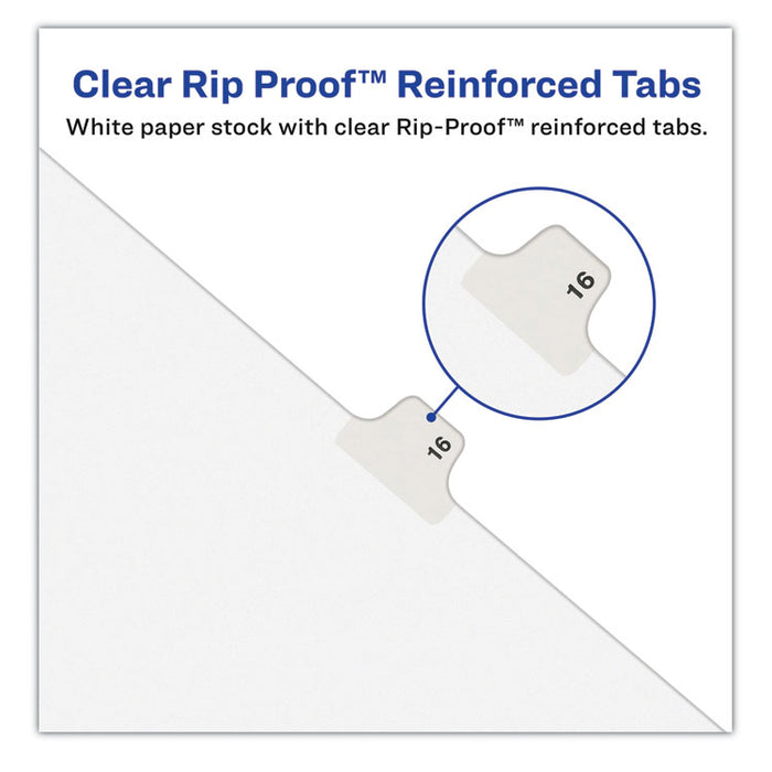 Preprinted Legal Exhibit Side Tab Index Dividers, Avery Style, 10-Tab, 12, 11 x 8.5, White, 25/Pack