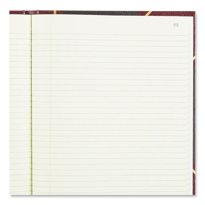 Texthide Eye-Ease Record Book, Black/Burgundy/Gold Cover, 10.38 x 8.38 Sheets, 300 Sheets/Book