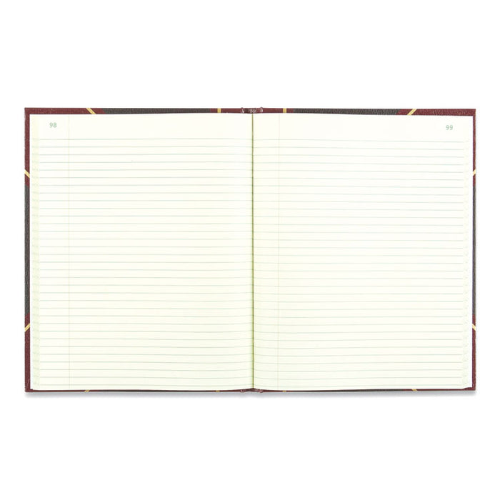Texthide Eye-Ease Record Book, Black/Burgundy/Gold Cover, 10.38 x 8.38 Sheets, 300 Sheets/Book