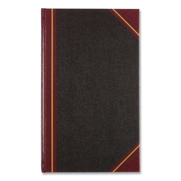 Texthide Eye-Ease Record Book, Black/Burgundy/Gold Cover, 14.25 x 8.75 Sheets, 300 Sheets/Book
