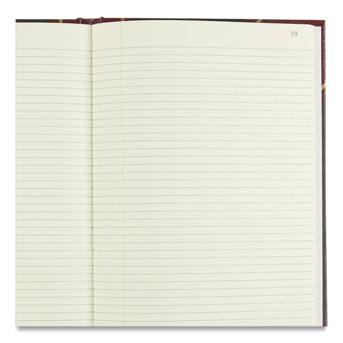 Texthide Eye-Ease Record Book, Black/Burgundy/Gold Cover, 14.25 x 8.75 Sheets, 300 Sheets/Book
