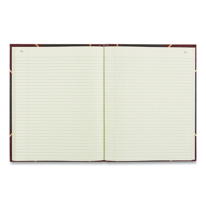 Texthide Eye-Ease Record Book, Black/Burgundy/Gold Cover, 10.38 x 8.38 Sheets, 150 Sheets/Book