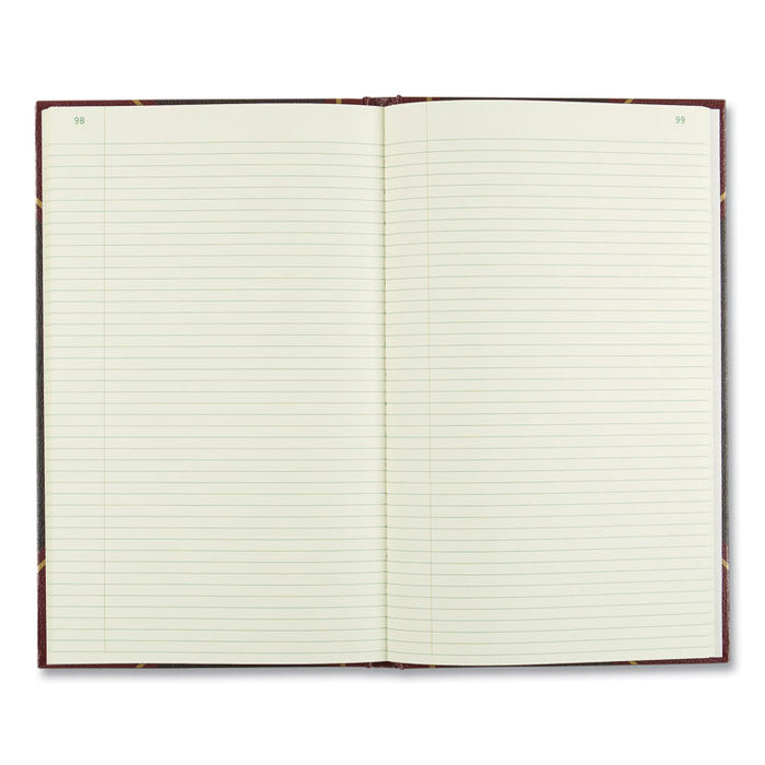 Texthide Eye-Ease Record Book, Black/Burgundy/Gold Cover, 14.25 x 8.75 Sheets, 300 Sheets/Book