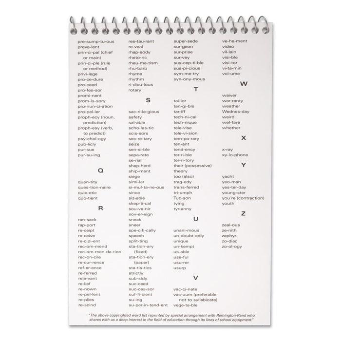 Spell-Write Wirebound Steno Pad, Randomly Assorted Cover Colors, Gregg Rule, (80) White 6 x 9 Sheets