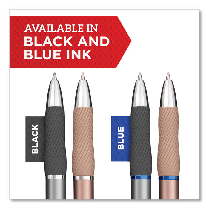 S-Gel Premium Metal Barrel Gel Pen, Retractable, Medium 0.7 mm, Black Ink, Champagne Barrel, Dozen