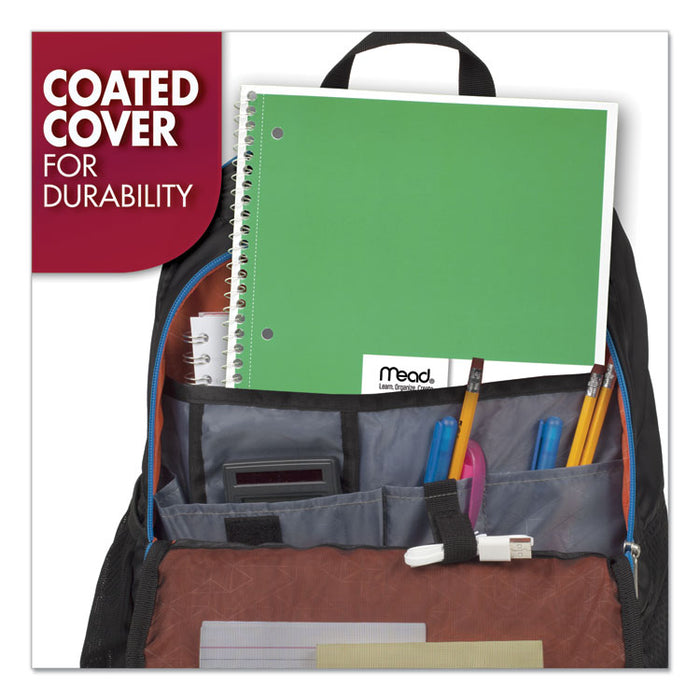 Spiral Notebook, One-Subject, Wide/Legal Rule, Randomly Assorted Cover Color, (70) 10.5" x 7.5" Sheets