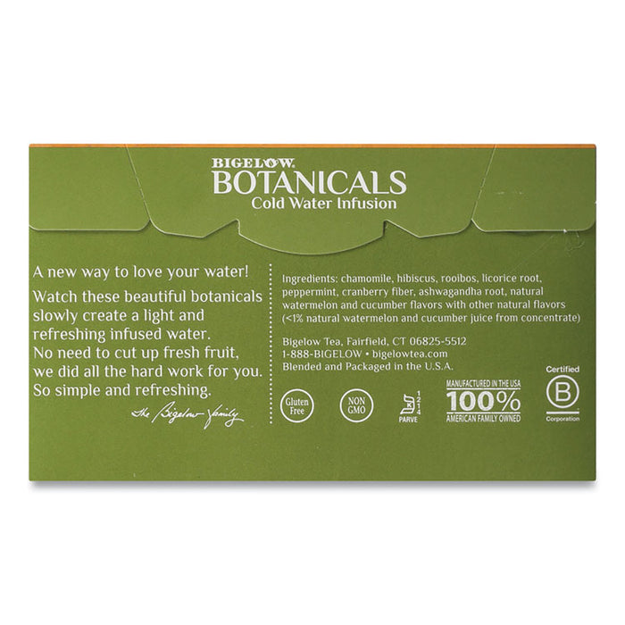 Botanicals Watermelon Cucumber Mint Cold Water Herbal Infusion, 0.7 oz Tea Bag, 18/Box