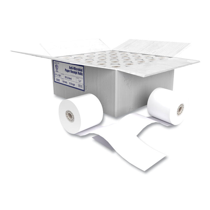 Armor Antimicrobial Receipt Roll Paper, 2.25" x 130 ft, White, 50/Carton