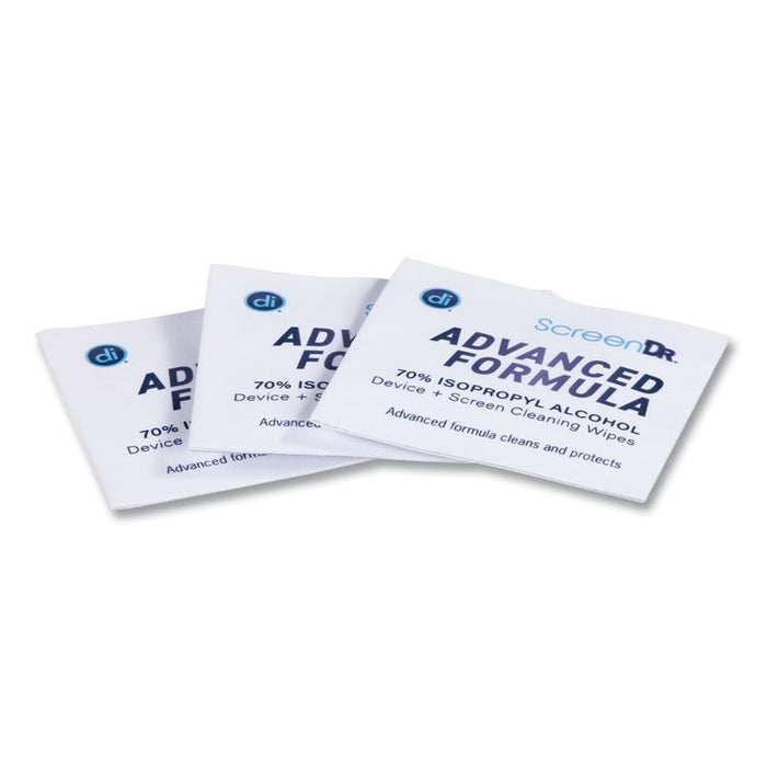 ScreenDr Device and Screen Cleaning Wipes, Includes 30 Individually Wrapped Wipes and 8" Microfiber Cloth, 6 x 5, White