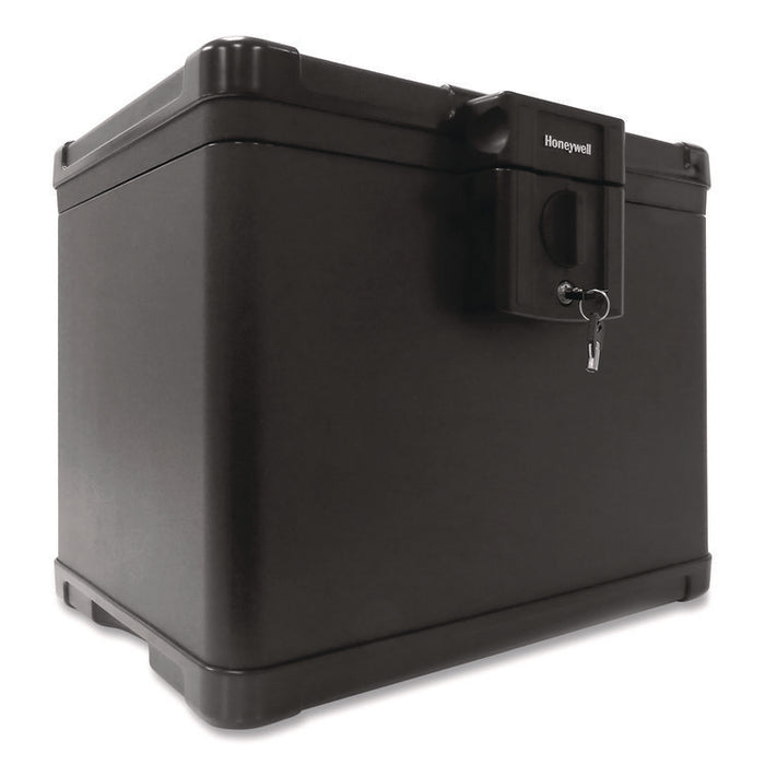Molded Fire and Water File Chest, 16 x 12.6 x 13, 0.6 cu ft, Black